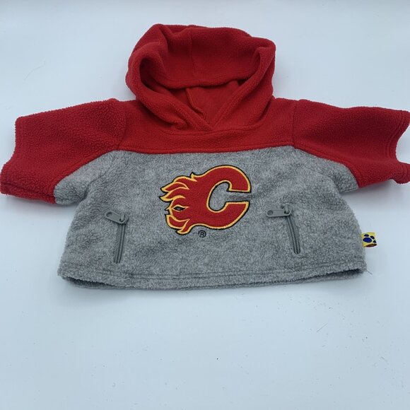 Build-A-Bear Workshop Calgary Flames NHL Licensed Gray & Red Hoodie - Picture 1 of 6